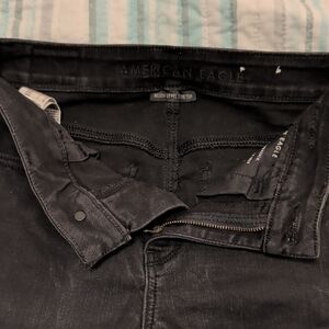 American Eagle Outfitters Women's Skinny Black Jeggings, High Waisted 2 Short